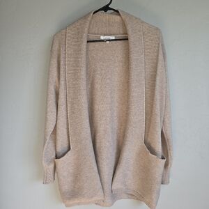 Soft Cozy Oatmeal Women's Open Front Cardigan With Pockets, S